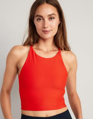 Old Navy Light Support PowerSoft Longline Sports Bra red