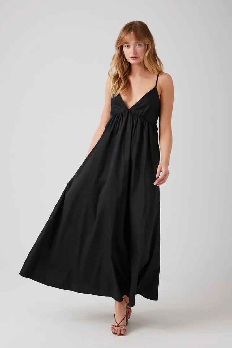 Forever 21 Forever 21 Cami Column Maxi Dress Black. 1