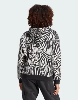 Adidas Sweat-shirt à capuche à imprimé animal zèbre intégral Essentials. 3 Adidas Sweat-shirt à capuche à imprimé animal zèbre intégral Essentials. 3