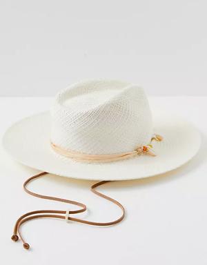 Georgia Shell Embellished Straw Hat