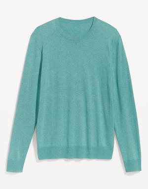 Crew-Neck Cotton-Blend Sweater for Men blue