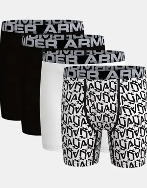 Boys' UA Cotton Cube Logo 4-Pack Boxerjock®