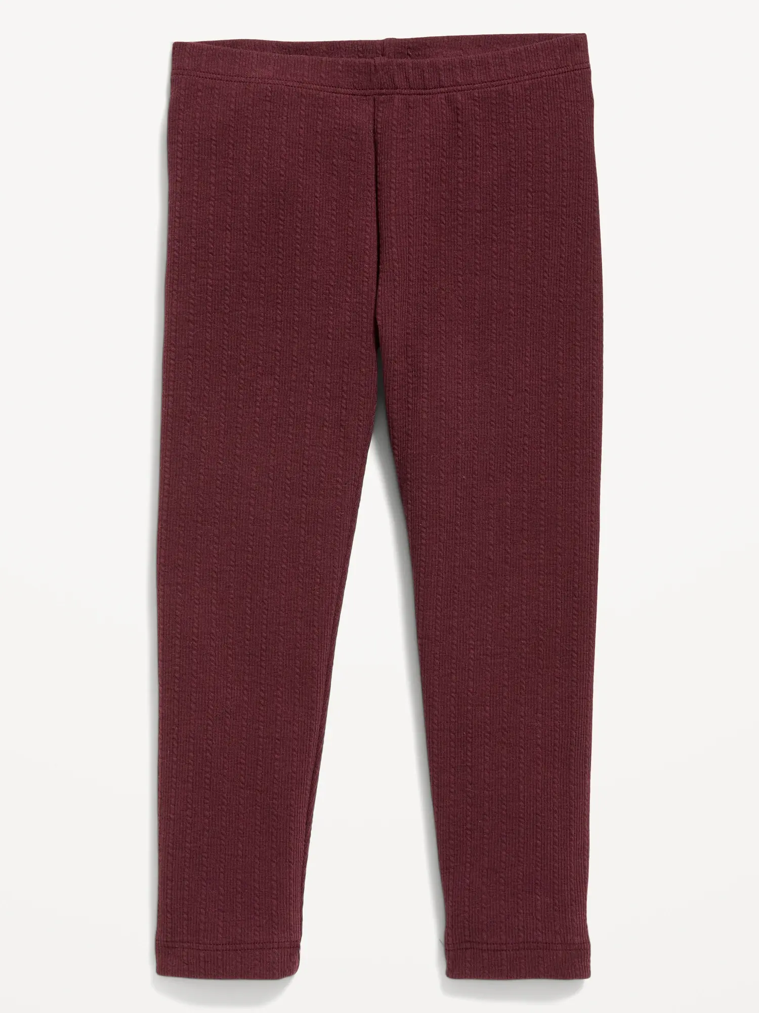 Old Navy Textured-Knit Full-Length Leggings for Toddler Girls red. 1
