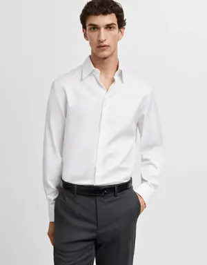 Regular-fit structured suit shirt
