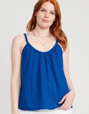 Old Navy Sleeveless Braided-Strap Top for Women blue