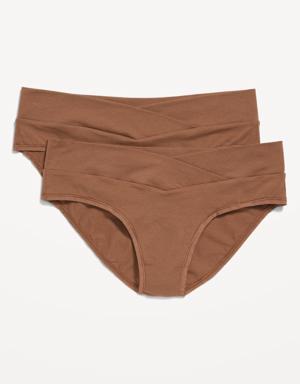 Old Navy Maternity Low-Rise Bikini Underwear 2-Pack beige