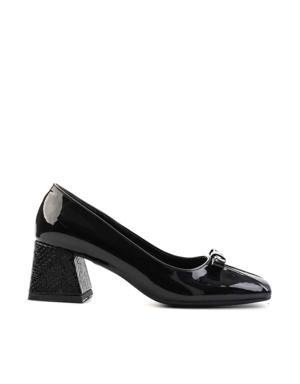 Siyah Rugan Kadın Klasik Topuklu Ayakkabı M0840530598