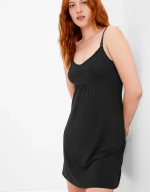 Maternity Modal Nursing PJ Dress black