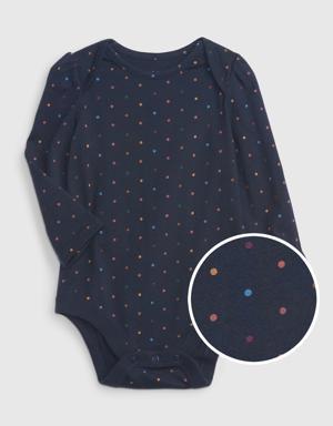 Baby 100% Organic Cotton Mix and Match Printed Bodysuit blue