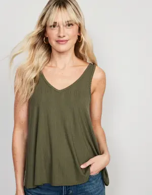 Sleeveless Luxe Swing T-Shirt for Women green
