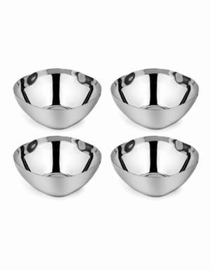 Pack of 4 Smart Snacking Bowls silver