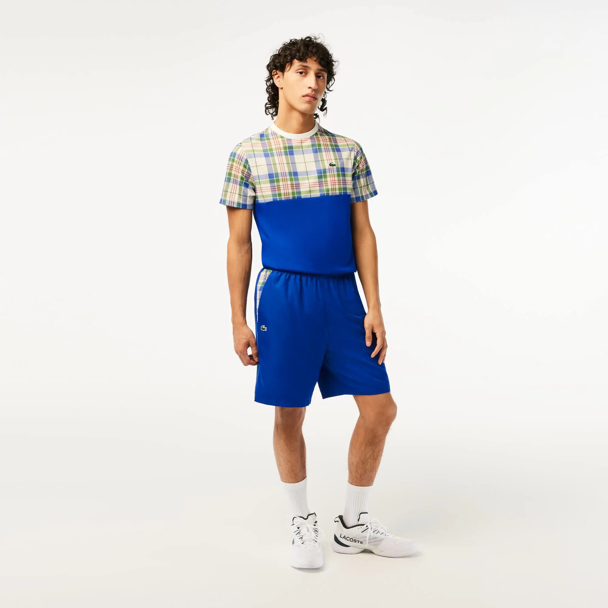 Lacoste Pantalón corto de hombre Lacoste Tennis de cuadros color block. 1