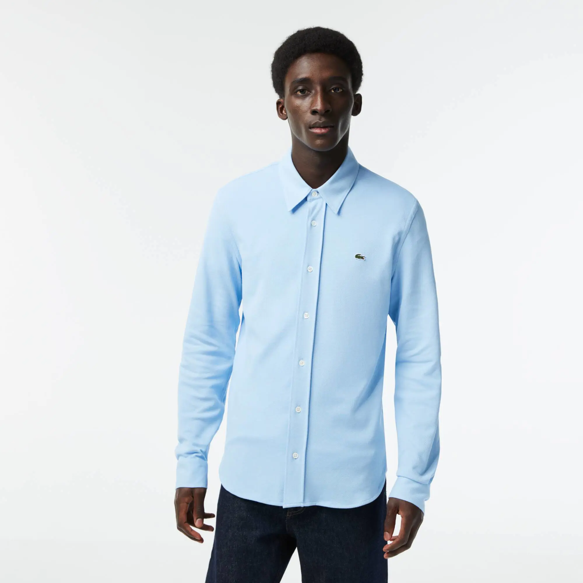 Lacoste Camicia da uomo in piqué di cotone, slim fit Lacoste. 1 Lacoste Camicia da uomo in piqué di cotone, slim fit Lacoste. 1