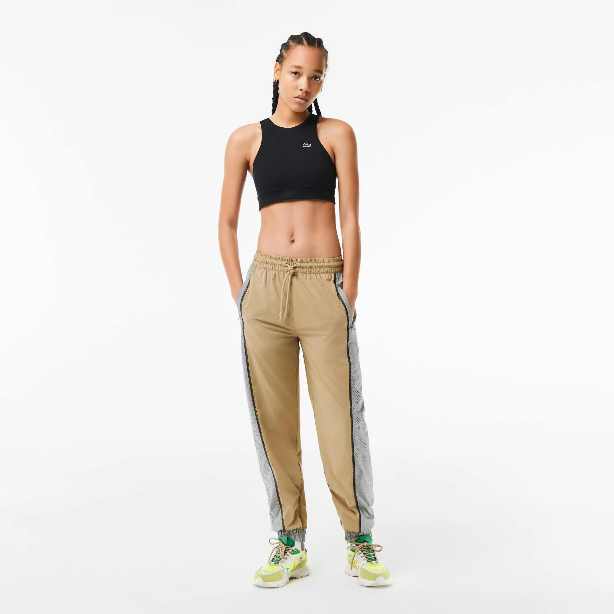 Lacoste Women’s Lacoste Perforated Effect Track Pants. 1