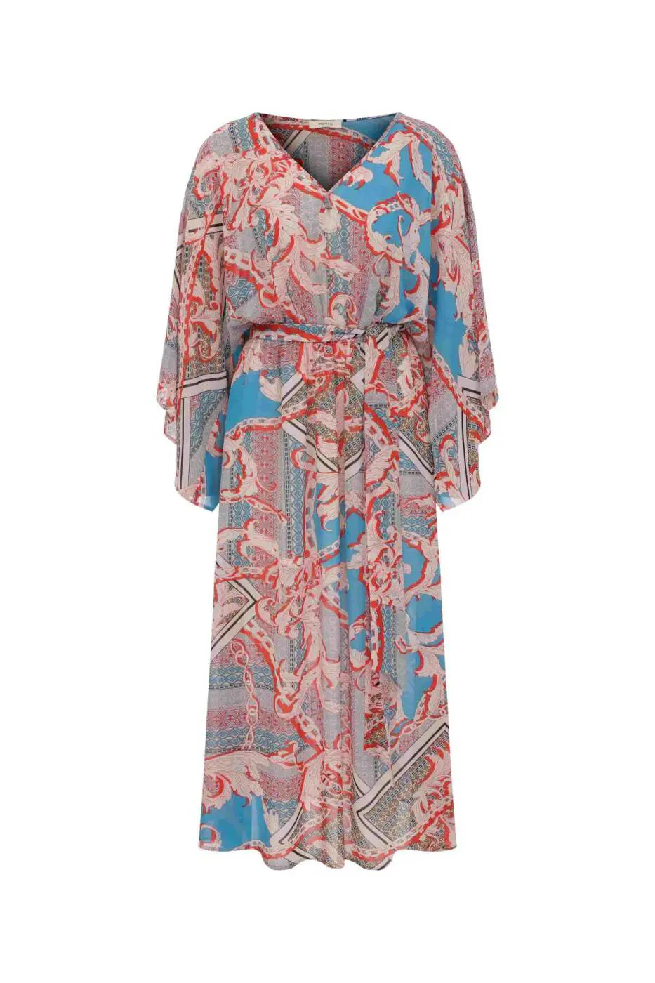 Roman Stella Printed Belt Detail Midi Dress - 4 / Original. 1