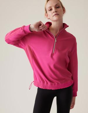 Athleta Triumph Hybrid Half Zip Sweatshirt pink
