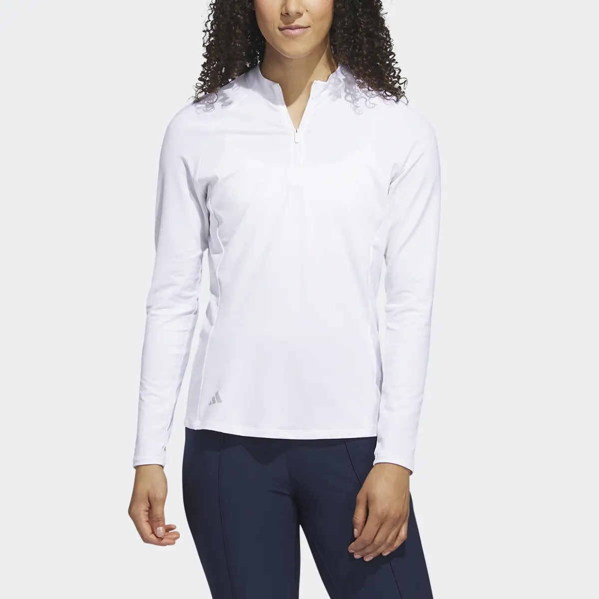 Adidas Quarter-Zip Long Sleeve Golf Polo Shirt. 1