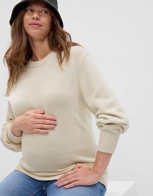 Gap Maternity Puff Sleeve Sweater beige