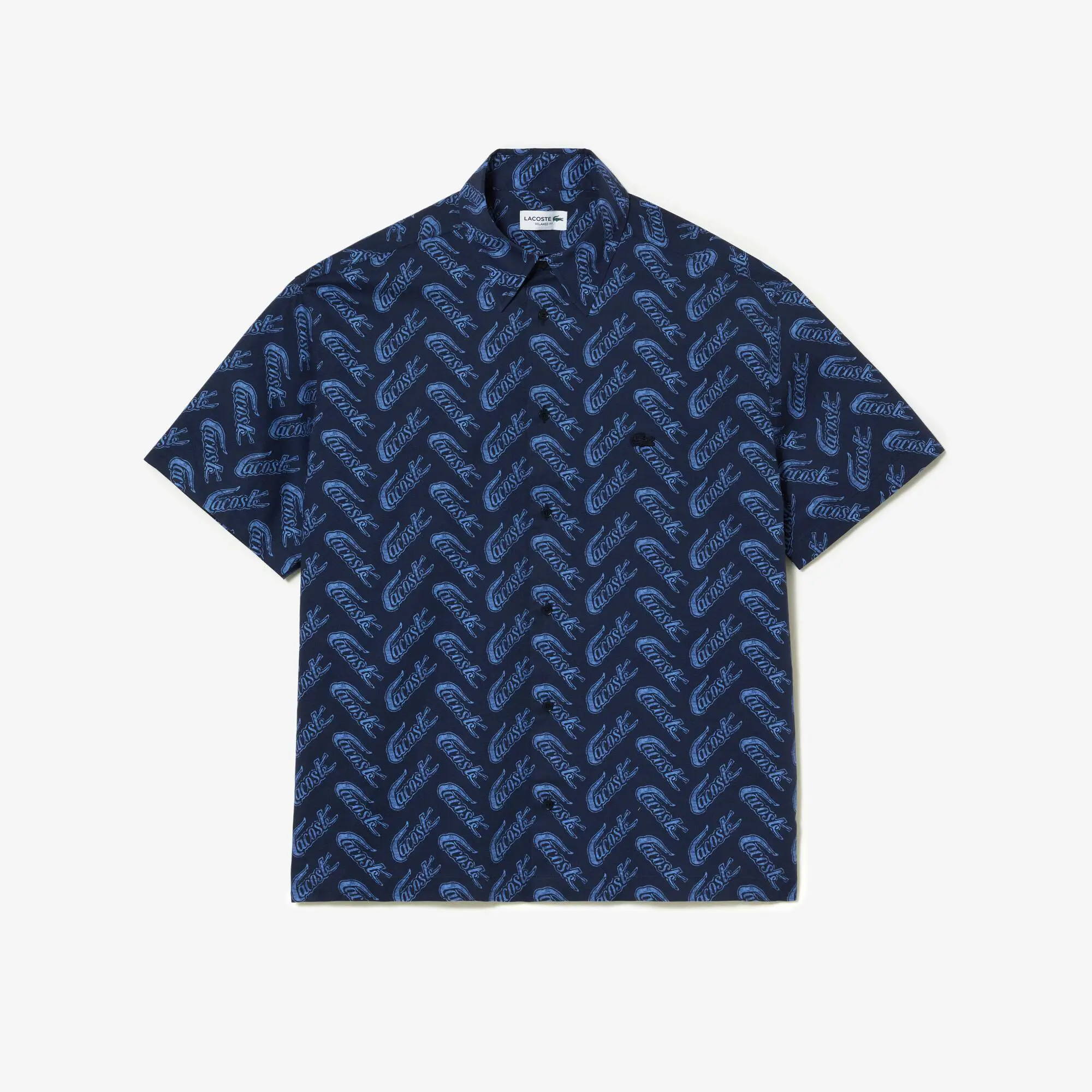 Lacoste Men’s Short Sleeve Vintage Print Shirt. 2