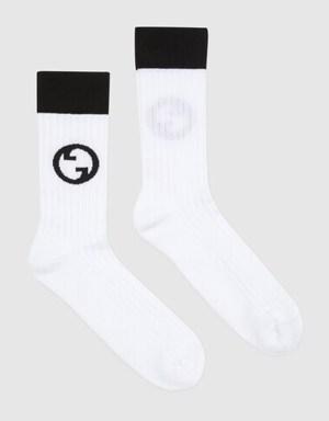 Round Interlocking G cotton socks
