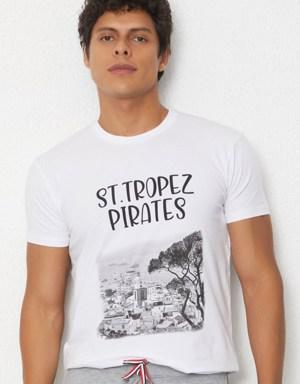 St. Tropez Erkek T-shirt Beyaz