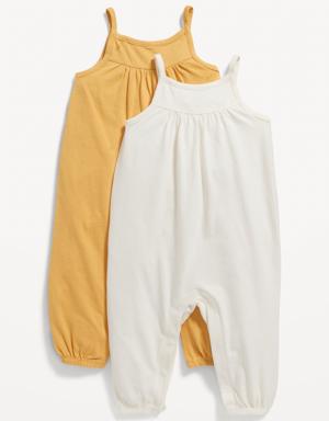 Sleeveless Jersey-Knit Jumpsuit 2-Pack for Baby yellow
