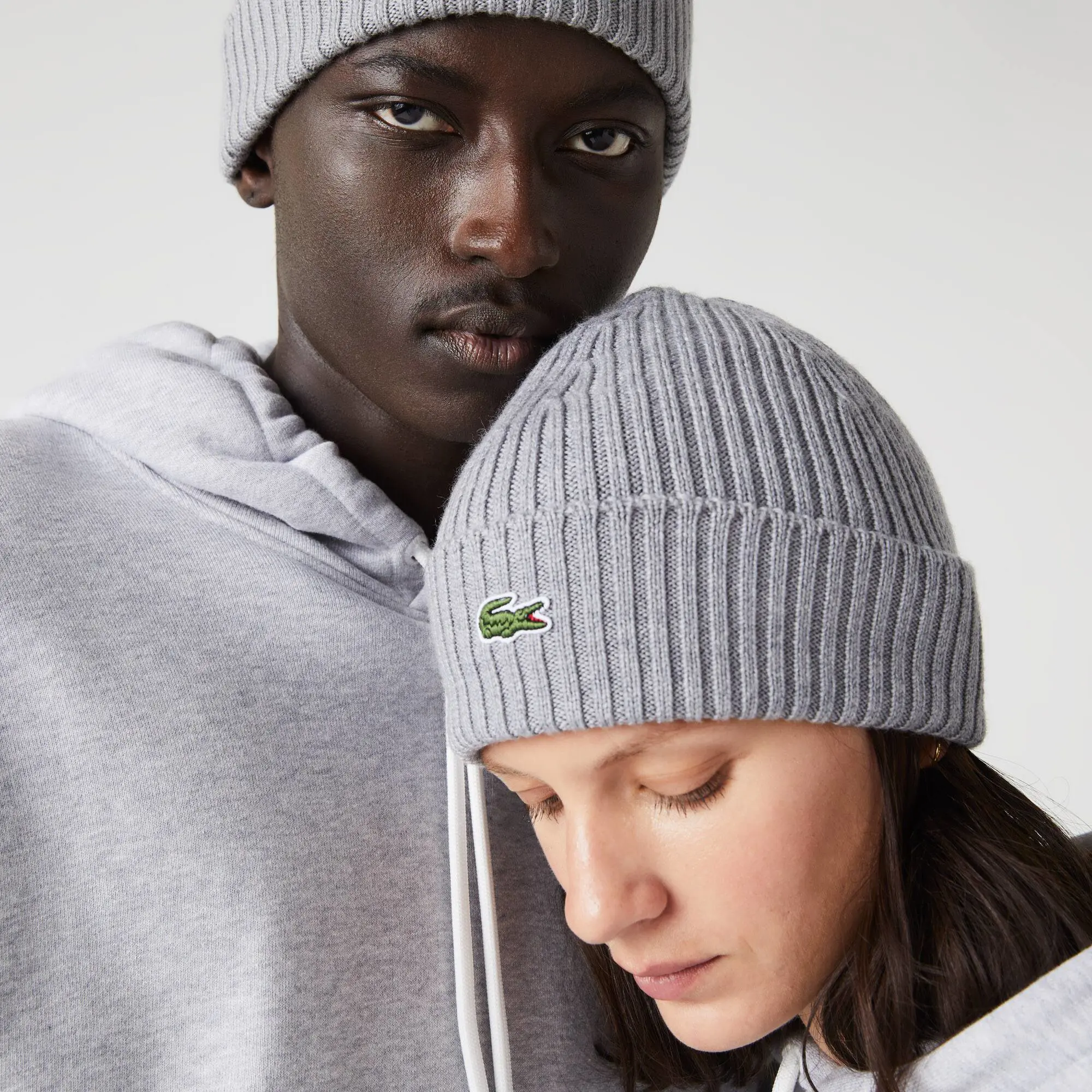 Lacoste Unisex Lacoste Ribbed Wool Beanie. 1