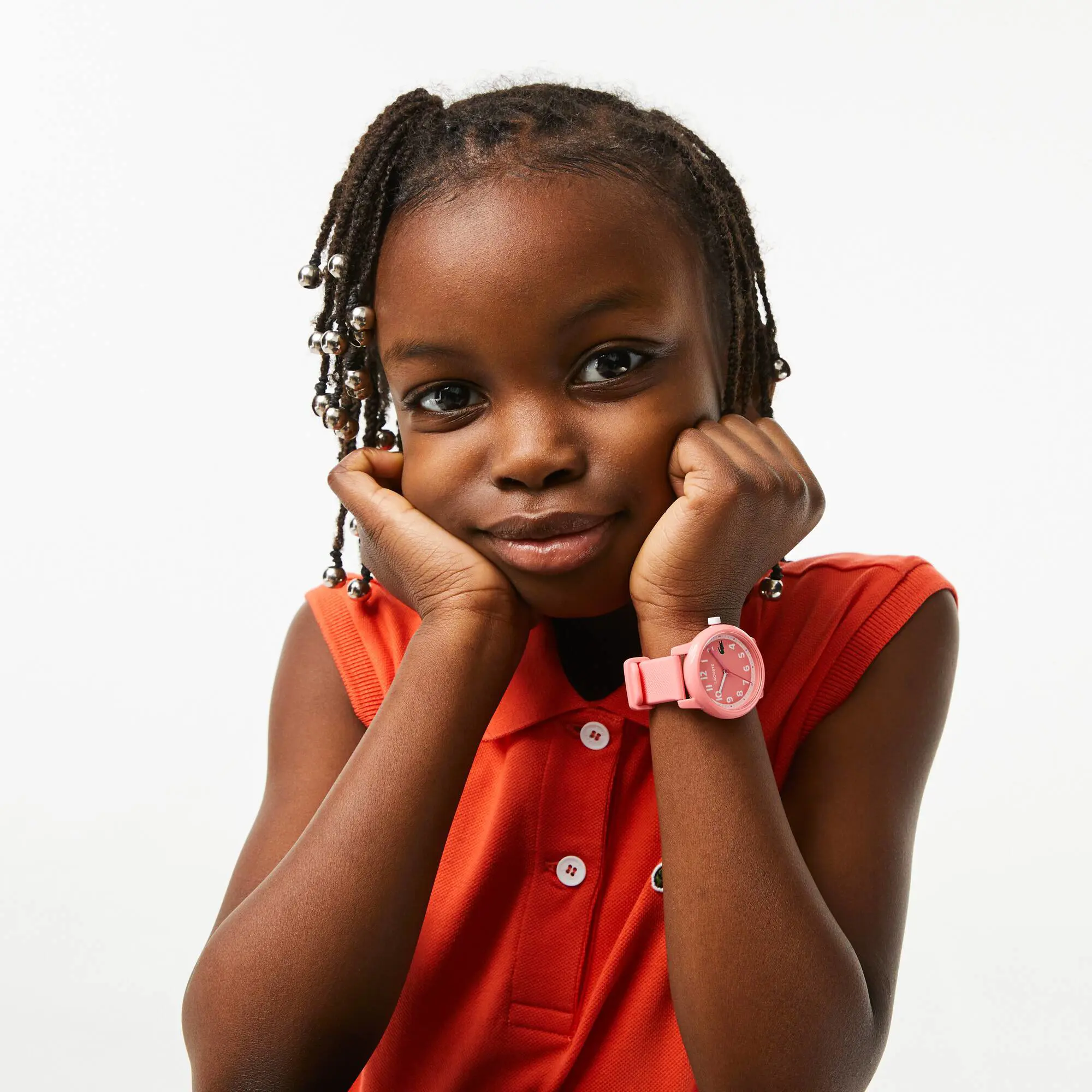 Lacoste Relógio Lacoste.12.12 com pulseira de silicone rosa para criança. 1