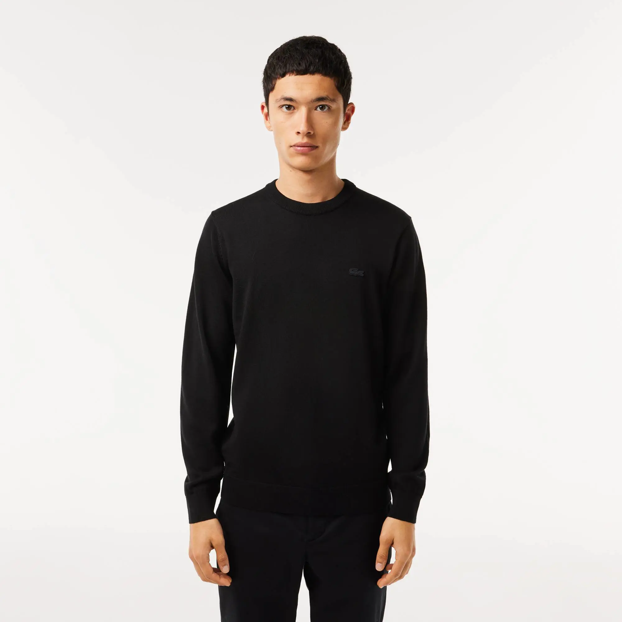 Lacoste Men's Crew Neck Merino Wool Sweater. 1