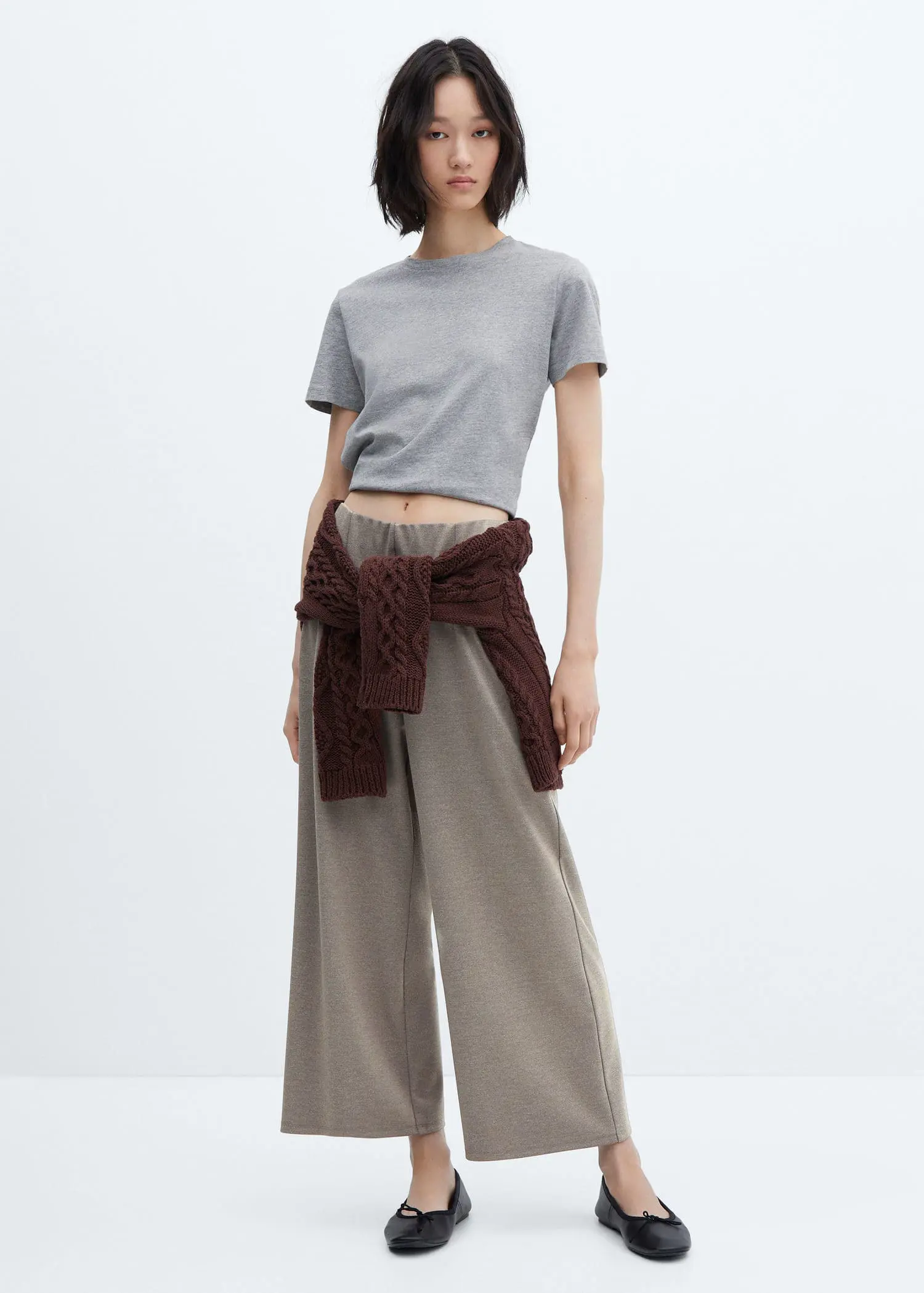 Mango Knitted culotte trousers. 1