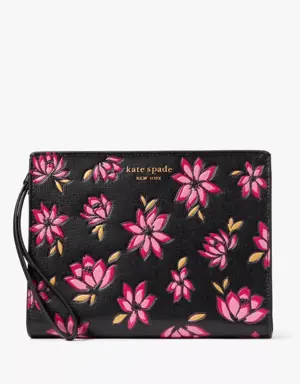 Morgan Winter Blooms Embossed Gussetted Wristlet