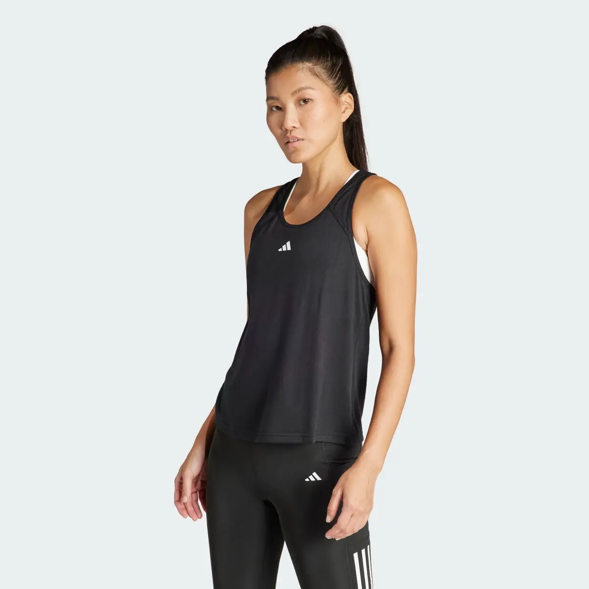 Adidas Train Essentials Minimal Branding Racerback Tank Top. 1