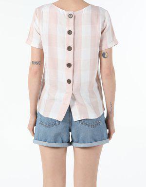 Pınk Woman Short Sleeve Shirt
