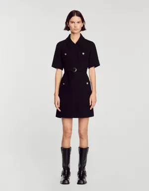 Short-sleeved dress in two materials Login to add to Wish list