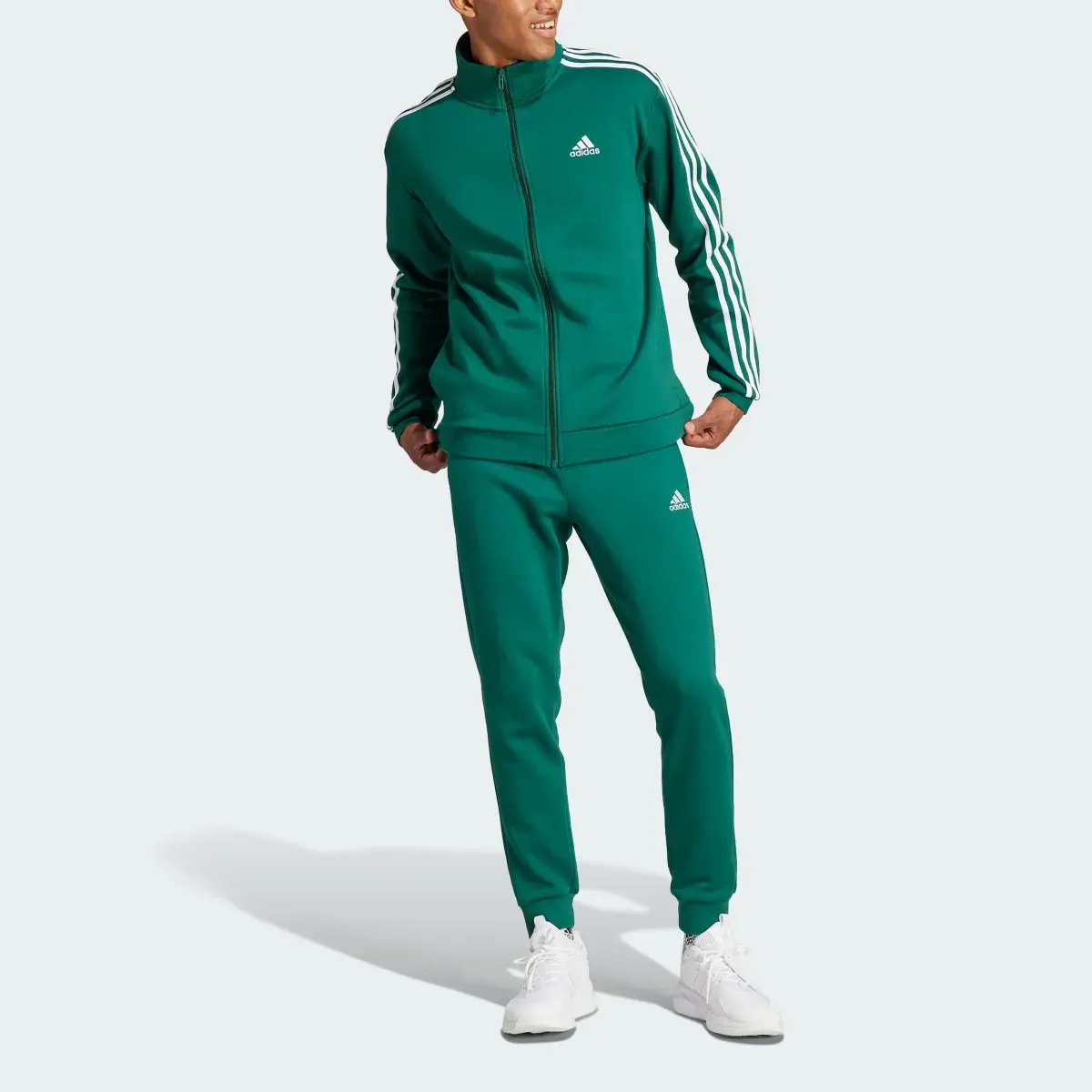 Adidas Basic 3-Stripes Fleece Track Suit. 1