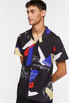 Forever 21 Forever 21 Rebel Art Abstract Print Shirt Black/Multi. 2 Forever 21 Forever 21 Rebel Art Abstract Print Shirt Black/Multi. 2