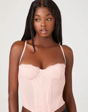 Forever 21 Lace Lingerie Corset Cami Pink