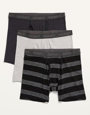 Printed Built-In Flex Boxer-Brief Underwear 3-Pack for Men -- 6.25-inch inseam