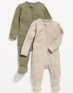 Old Navy Unisex 2-Way-Zip Sleep & Play Footed One-Piece 2-Pack for Baby beige