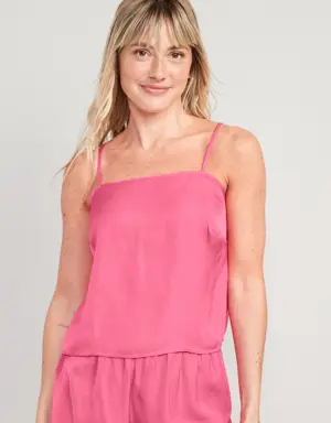 Old Navy Satin Lounge Tank Top for Women pink