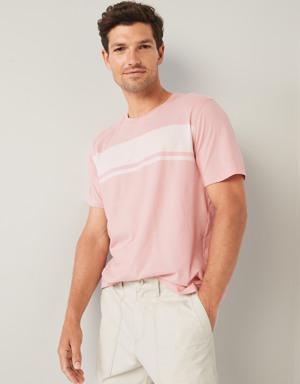 Soft-Washed Center-Stripe T-Shirt for Men pink