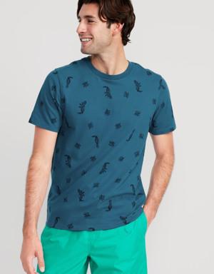 Soft-Washed Printed Crew-Neck T-Shirt for Men multi