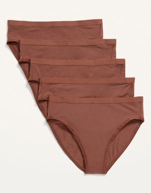 Old Navy High-Waisted Supima® Cotton Bikini Underwear 5-Pack for Women beige