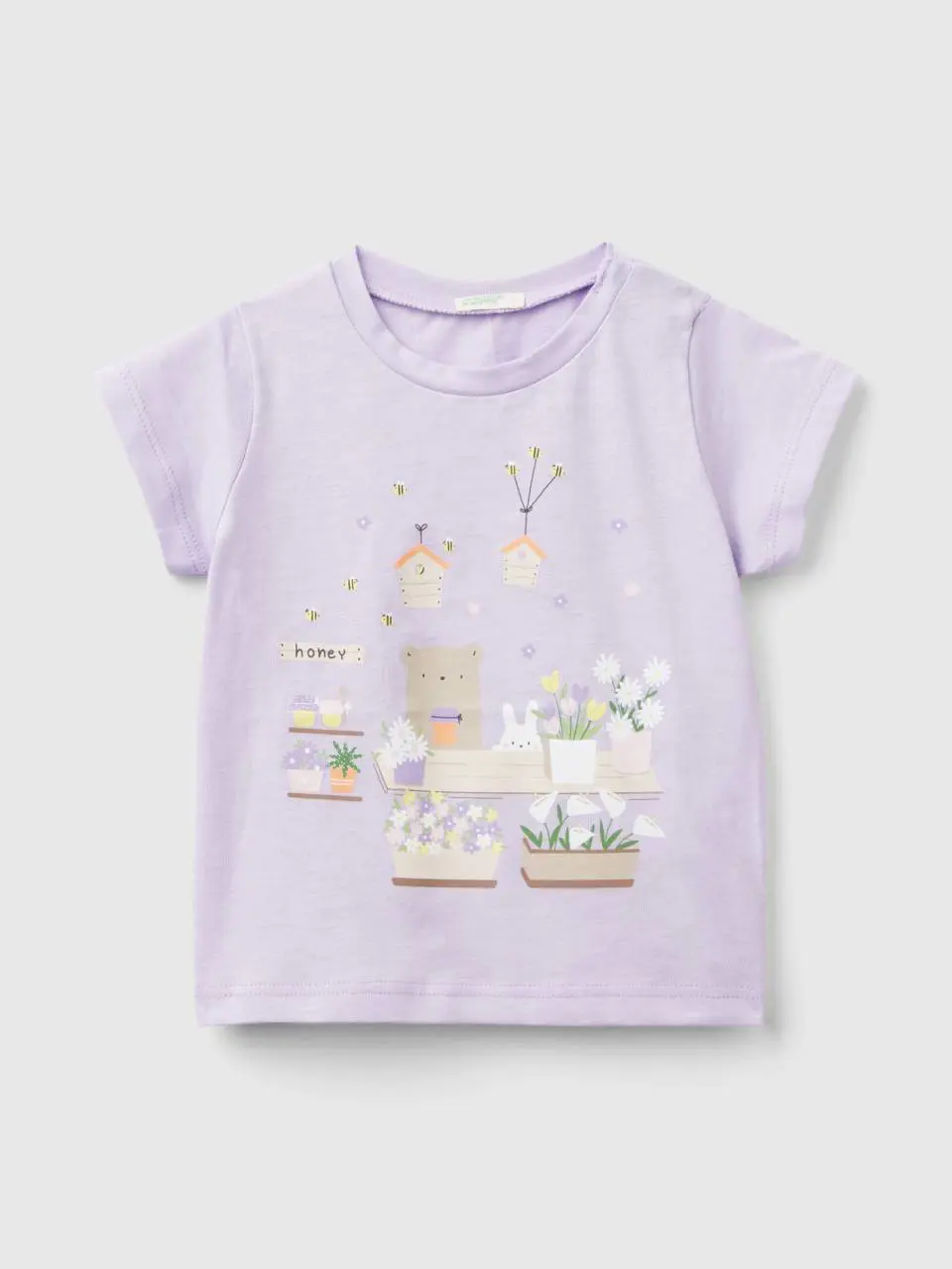 Benetton t-shirt in organic cotton with print. 1