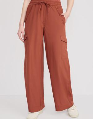 Old Navy High-Waisted StretchTech Wide-Leg Cargo Pants for Women orange