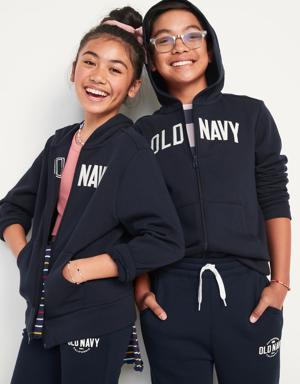 Gender-Neutral Logo Zip Hoodie for Kids blue