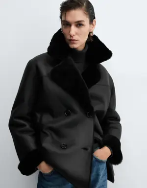 Shearling-lined leather jacket