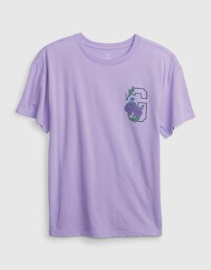 Kids 100% Organic Gap Logo Tunic T-Shirt purple