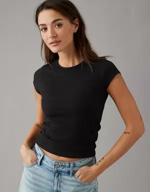 Hey Baby Short-Sleeve Ribbed Tee