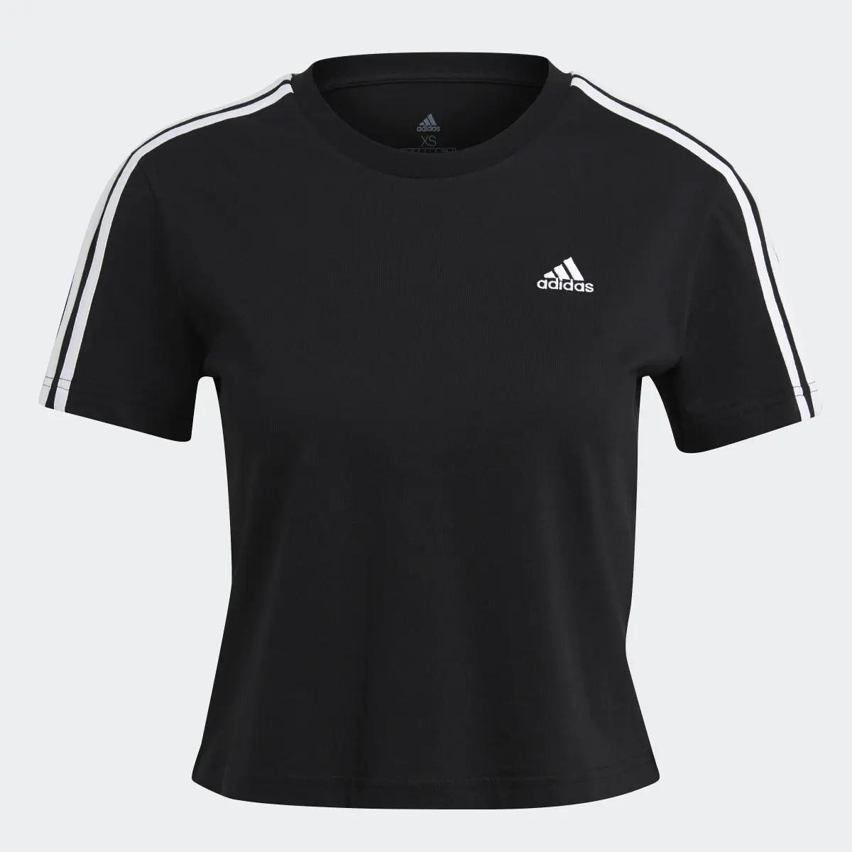 Adidas Essentials Loose 3-Stripes Cropped Tee. 1